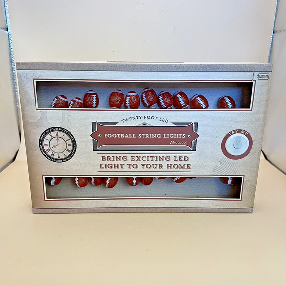 3x20 Mini Football LED String Light sets Battery Operated Timer Decoration NFL - Picture 2 of 5